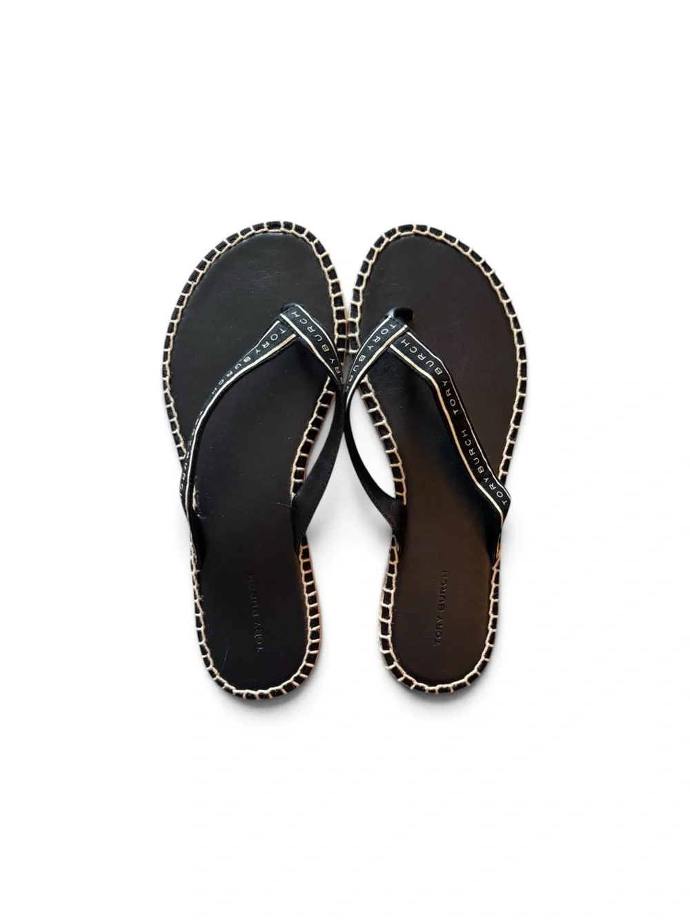 Tory Burch Ribbon Thong Espadrille Flip-Flops, Sz 8, NWOT